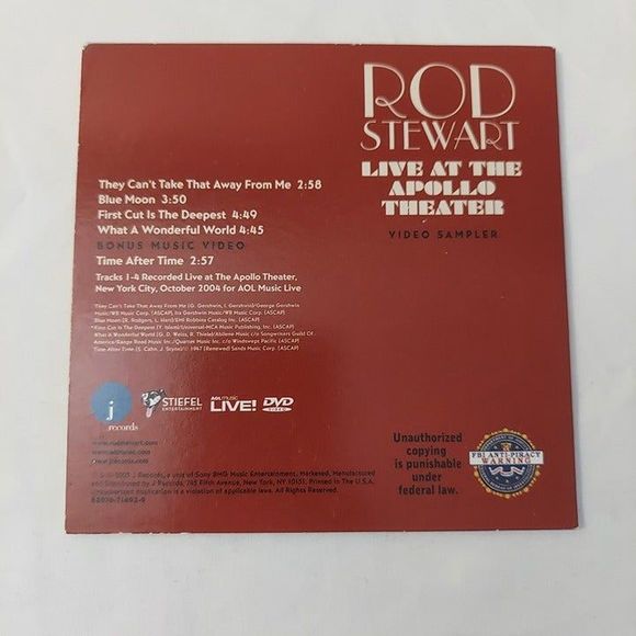 Rod Stewart Live at the Apollo Theater Video Sampler CD DVD Sony 2005 - Picture 2 of 4
